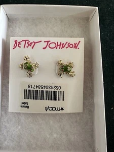 Vintage Betsey Johnson Frog Stud Earrings - Picture 1 of 4