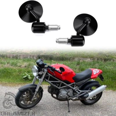 Espejos retrovisores redondos de manillar de motocicleta de 7/8" para Ducati Monster 900 800 750 600 Foto 1 de 4