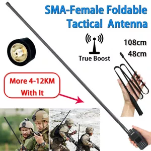 Tactical Antenna 42.5'' 18.9" SMA-Female VHF/UHF For Baofeng UV-5R UV-82 Radio - Picture 1 of 15