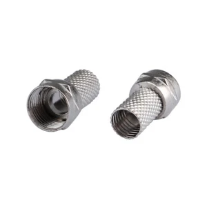 100-Pack F Type Male Twist-on TV Antenna Adapter Coaxial Connector for RG6 Cable - Picture 1 of 4