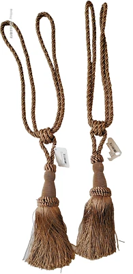 "Juego de 2 cortinas borlas tejidas de 24"" VERSAILLES camel Chelsea Foto 1 de 4