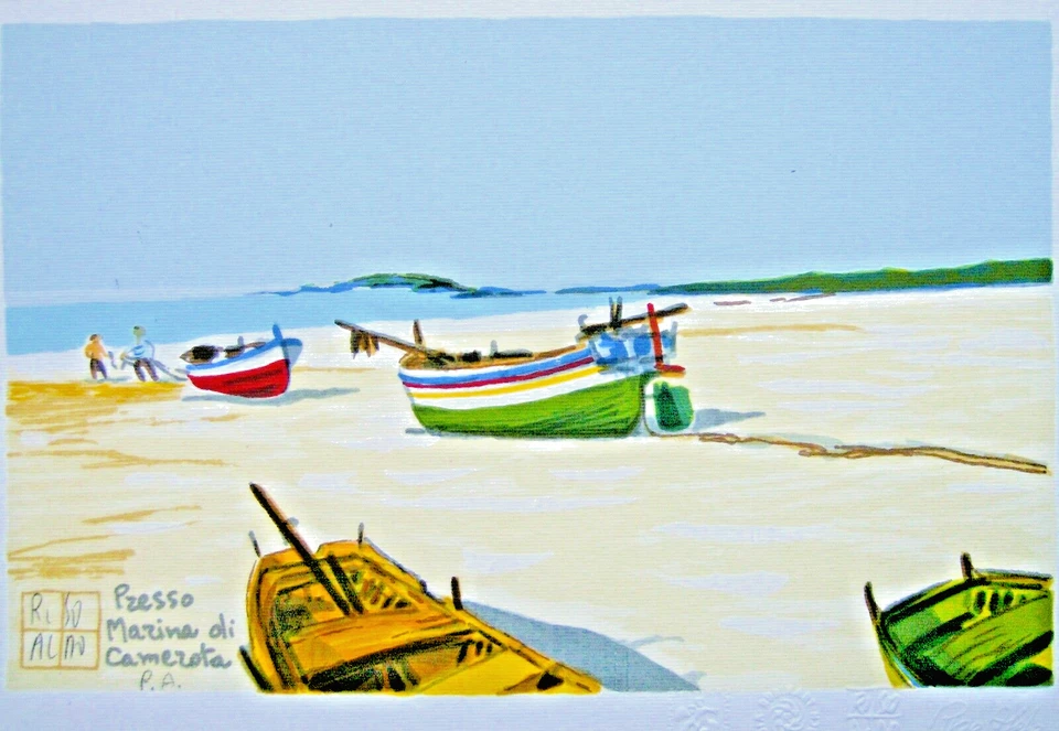 ALDO RISO serigrafia  Firmata e certificata  25 x 17 Marina di Camerota - Immagine 1 di 1