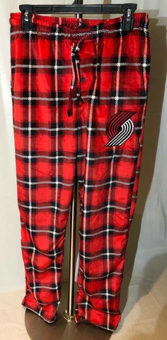 NBA Ultra Game Portland Trail Blazer Lounge Pants Men's Red Plaid Size S Small Cover