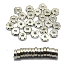 200 Cuentas Heishi Espaciador Espaciador Artesanal Disco de Acrílico Metálico Tono Plateado 8mm Fabricación de Joyería - Imagen 1 de 11