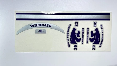 Kansas State Wildcats BIG 12 Champions 2022 Mini Football Helmet Decal Set Cover