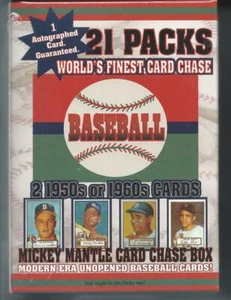 1952 MANTLE CARD CHASE BOX- 21 PACKS + AUTOGRAPH CARD + 2 1950/60'S CARDS - Picture 1 of 14
