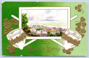 1911 Winsch St.Patrick’s Day Postcard-Dalky Dublin, Clover Pipes Zumbrota,MN - Picture 1 of 2