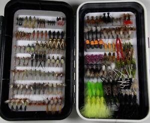 TROUT FLY ASSORTMENT - 165 flies in a new waterproof fly box