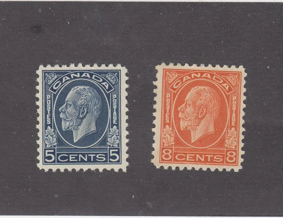 CANADÁ (MK1543) # 199-200 VF-MH 5,8 cts KGV MEDALLONES/AZUL Y ROJO ORG CAT $76 Foto 1 de 1
