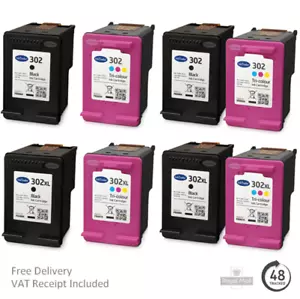 Refilled HP 302 & 302XL Ink Cartridges For HP Envy 4520 Printers - Picture 1 of 1