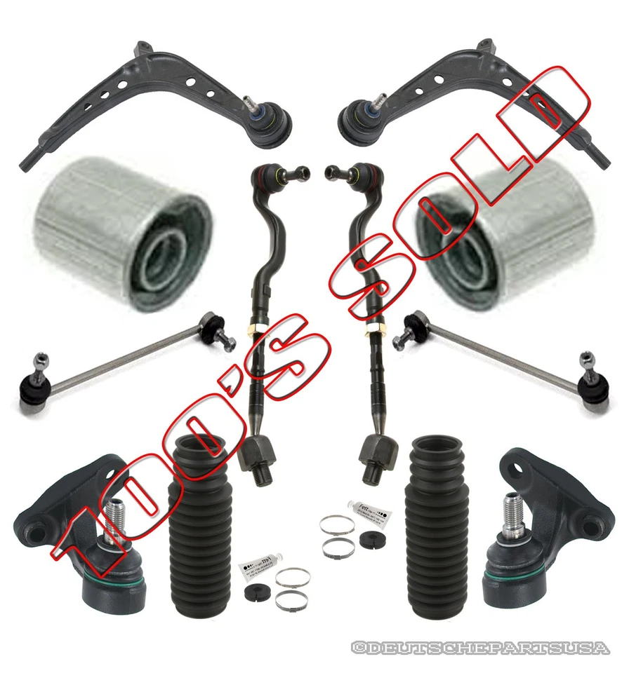 控制臂球接头领带杆衬套架靴套件适用于宝马 E46 325Xi 330Xi — 第 1/1 张图片