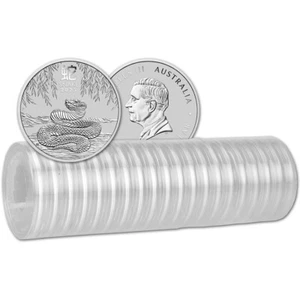 2025 P Australia Silver Lunar Year of the Snake 1 oz $1 - 1 Roll 20 BU Coins - Picture 1 of 4