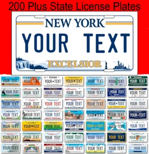 State License Plate Personalized With Your Text Car Novelty Plate Custom 200+ - Picture 1 of 200