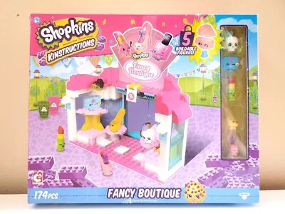 NIB Shopkins Kinstructions Fancy Boutique w/ 5 buildable figures 174 pcs New - Image 1 of 2