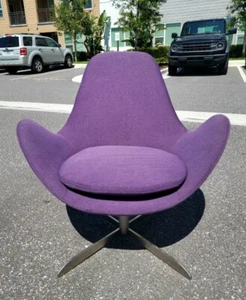 Calligaris Electa Swivel Lounge Chair - Used: Purple, Modern, Made in Italy - Picture 1 of 6