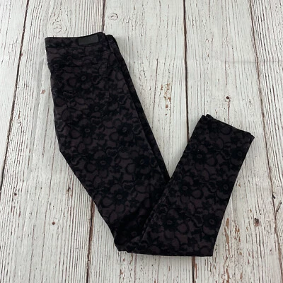 Pantalones Legging AG Adriano Goldschmeid Super Ajustados Para Mujer 28 Púrpura Negro Foto 1 de 4