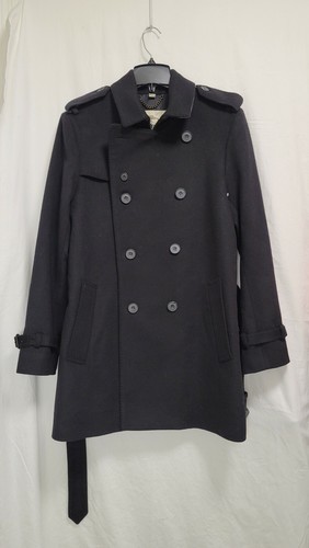 Trench nero in lana Burberry taglia 50