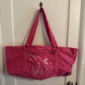 GAIAM Hot Pink With Heart Canvas Yoga Mat Bag - Picture 1 of 7