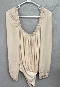 Cami NYC Body Suit 100% Silk Size Large Oat Peasant NEW WITH TAGS! - Picture 1 of 11