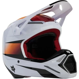 FOX RACING V1 YOUTH MOTOCROSS HELMET FLORA WHITE BLACK KIDS MX OFFROAD BMX - Picture 1 of 2