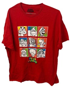 Super Mario 2021 Red Graphic Men’s Tshirt Size 2XL (768) - Picture 1 of 4