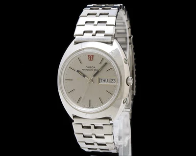 Reloj Vintage OMEGA Megaquartz 32KHz Día/Fecha Acero Ref: 196.0030 COMO ESTÁ -Piezas Foto 1 de 4