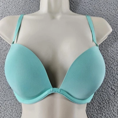 Sujetador Victoria's Secret 32DD Azul Dream Angels Balconette Acolchado Demi Con Aros Foto 1 de 4