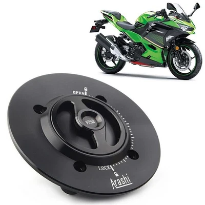 Cubierta de tapa de tanque de gasolina de motocicleta para KAWASAKI Ninja400 2018 2019 2020-21 negra Foto 1 de 4