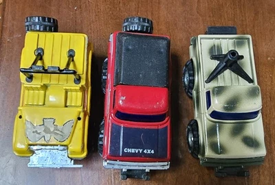 Camiones de fricción Arco 4x4 fundidos a presión de 4", Jeep, camioneta Chevy, reparación de piezas dañadas Foto 1 de 4