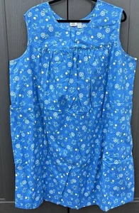 Only Necessities Lounger Muu Muu Dress Women 4X Blue Yellow Flowers Comfort - Picture 1 of 6