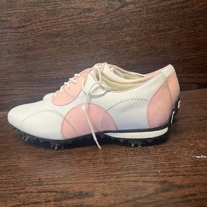 FootJoy LoPro 97125 Womens Size 8M Spikes Golf Shoes White Pink Leather Sneaker - Picture 1 of 13