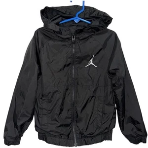 Jordan Hooded Windbreaker Jacket - YOUTH Size Small (5) Black Full Zip - Picture 1 of 6