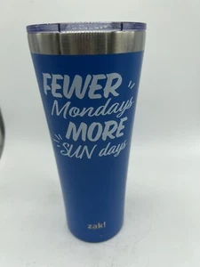 Zak! Fewer Mondays More Sun Days! ￼Stainless Steel Insulated 30 oz Tumbler Blue - Picture 1 of 3