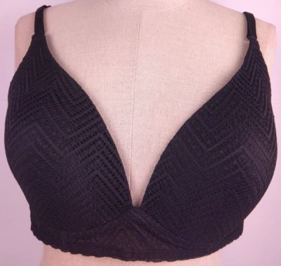 No Boundaries RN 97431 Black Nylon Wireless Swim Top Size 36 D.             (22) - Image 1 of 4