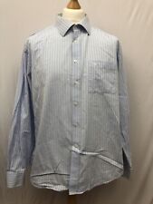 Mens | Victor Emmanual Paris Striped Cotton Dress Shirt | Light Blue | Size 46
