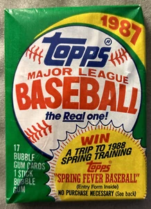 1987 Topps Baseball Card Wax Pack Andre Dawson Cubs Card Showing Top Front - Picture 1 of 2