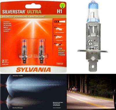 Sylvania SilverStar Ultra H1 55W Two Bulbs Head Light Low Beam Upgrade Replace - Image 1 of 4
