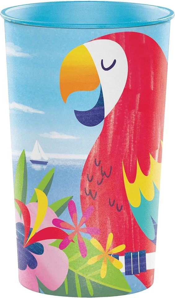 Lush Luau Tropical Island Beach Summer Party Favor 22 oz. Plastic Cup - Image 1 of 1