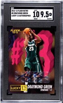 Fleer Retro Draymond Green #8 Lucky 13 2012/13 RC automático 1996 SGC 9,5 como nuevo+ con 10 Foto 1 de 2