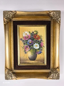 Alte Öl Gemälde von Jean Baptiste Leopold Colin - Stillleben Blumen - Bild 1 von 10
