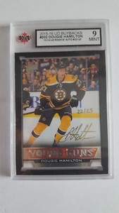 Dougie Hamilton 2015-16 Young Guns Buybacks Auto Rookie Hockey Card #22/25 GD 9!