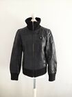 Vero Moda Black 100% Leather Jacket Size L Fit 12 Uk 
