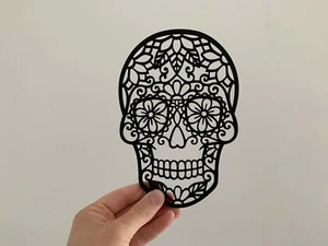 Day of the Dead Floral Sugar Skull Wall Art Decor Hanging Decoration Halloween - Picture 1 of 1