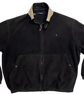 Polo Ralph Lauren Size XL Black Polartec Fleece Zip Up Jacket - Picture 1 of 12
