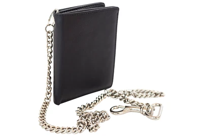 Minibörse extra flach mit Kette im Hochformat dünn, flaches Portemonnaie RFID - Bild 1 von 4