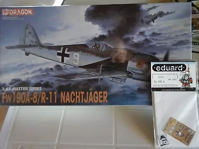 FOCKE-WULF FW190A-8/R11 NACHTJAGER 1/48 SCALE DRAGON MODEL+PHOTOETCHED PARTS - Immagine 1 di 3