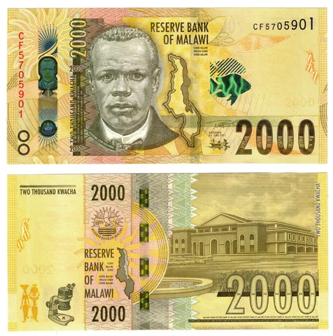2021 Malawi P69 2000 Kwacha Banknote UNC Cover