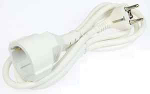 2 m Schuko Verlängerungskabel 3 x 1,5 mm² weiss 2m H05VV-F Stromkabel 2m Strom - Picture 1 of 5