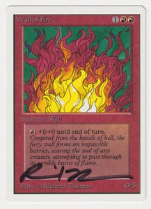Signed Wall of Fire MP Unlimited Edition Artist Richard Thomas 1993 MTG Magic! - Picture 1 of 2