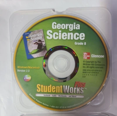 GA SCIENCE StudentWorks Plus Grade 8 on CD-ROM (Ver 2.0) McGraw Hill/Glencoe  LN - Image 1 of 3